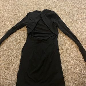 Black Bodycon Open Back Dress